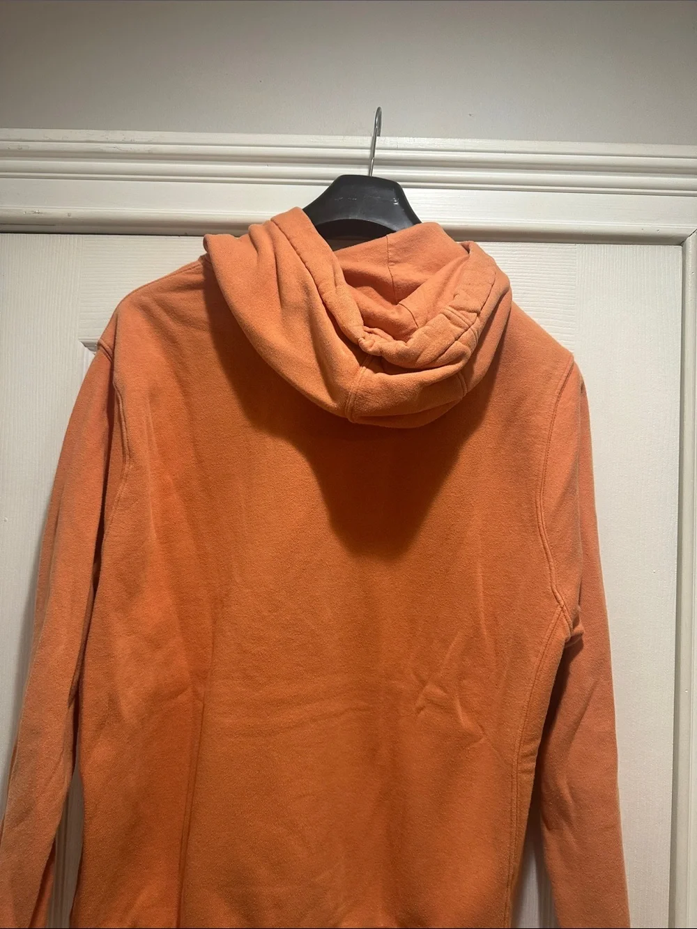 Nike Orange Pullover Hoodie with White Swoosh